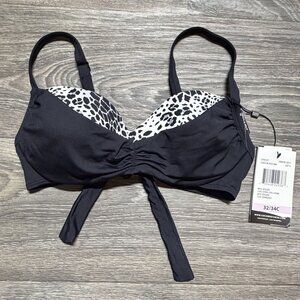 Coco Reef Diva Power Underwire Bikini Top 32/34C Harmony Mix Bra Animal Print